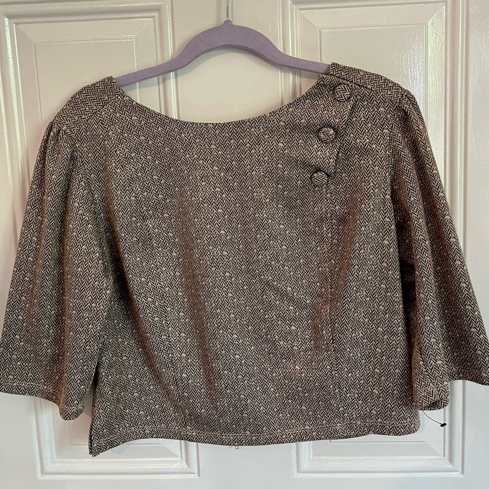 Pinup Style Chevron Pattern Crop Top